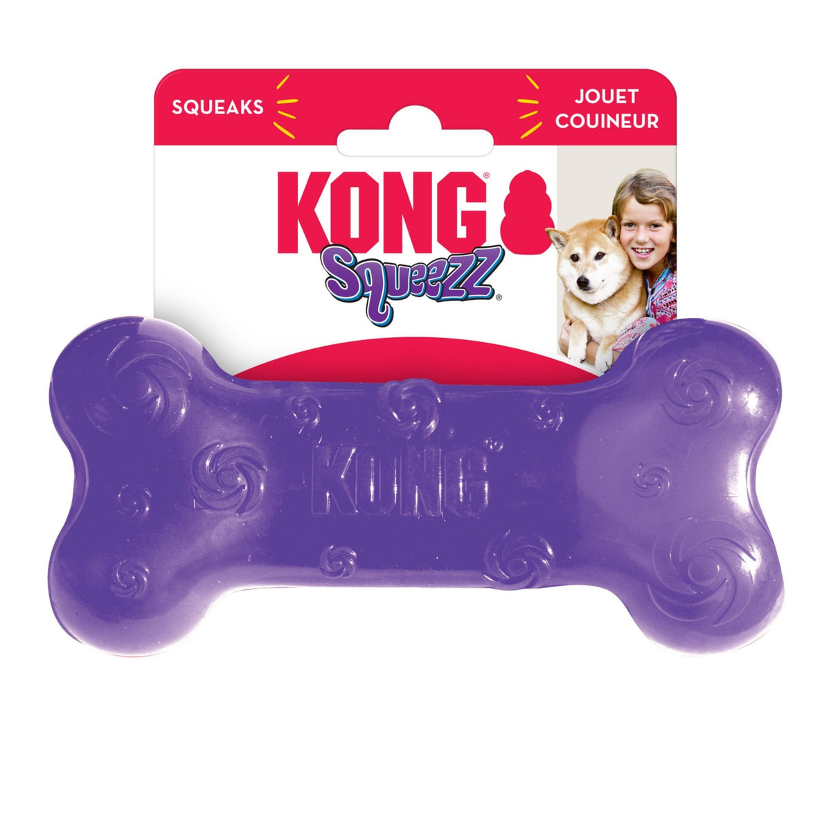 Kong Squeezz Bone Dog Toy Assorted 1ea/Md Default Title