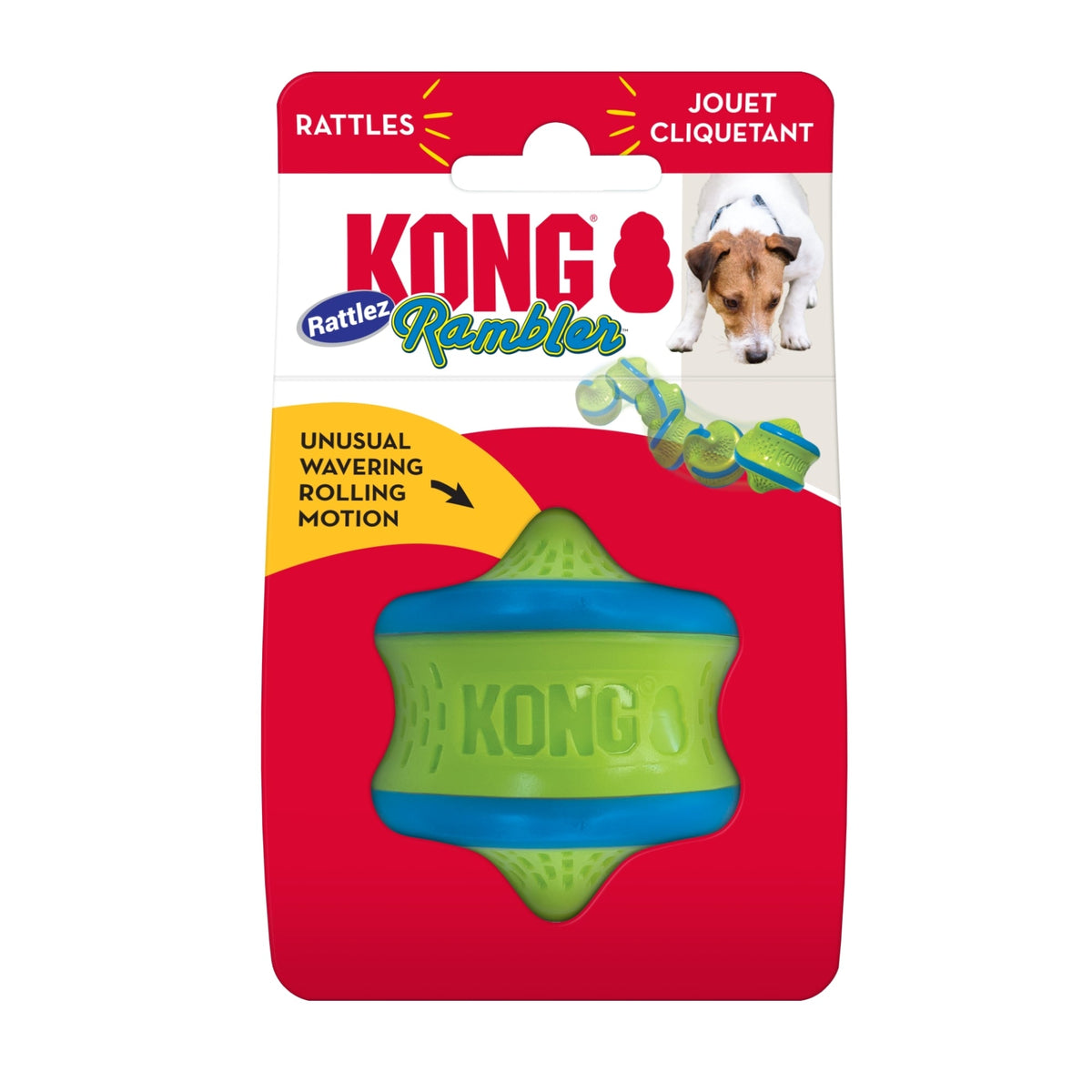 KONG Rambler Rattlez Dog Toy Swirl Ball, 1ea/MD