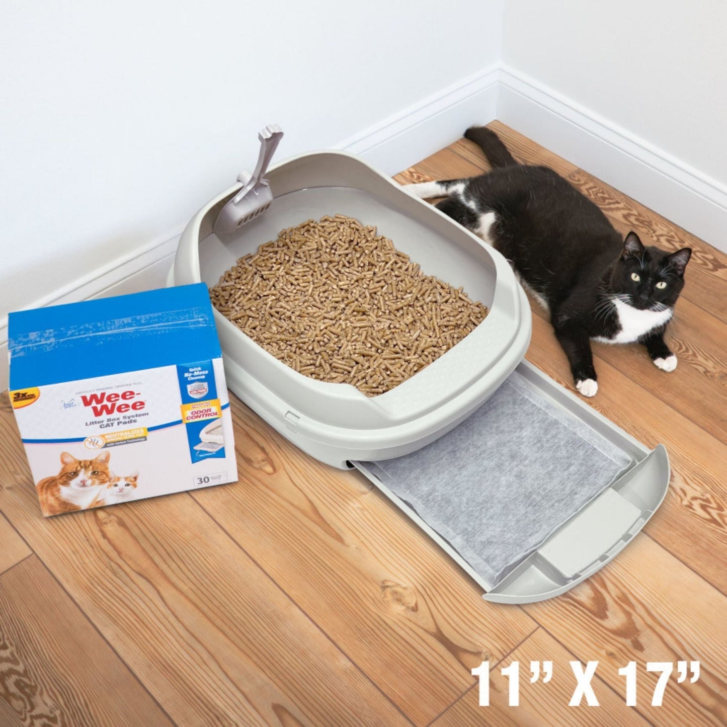 Four Paws Wee-Wee Cat Litter Box System Pads 1ea/11 in X 17 in (30 ct)