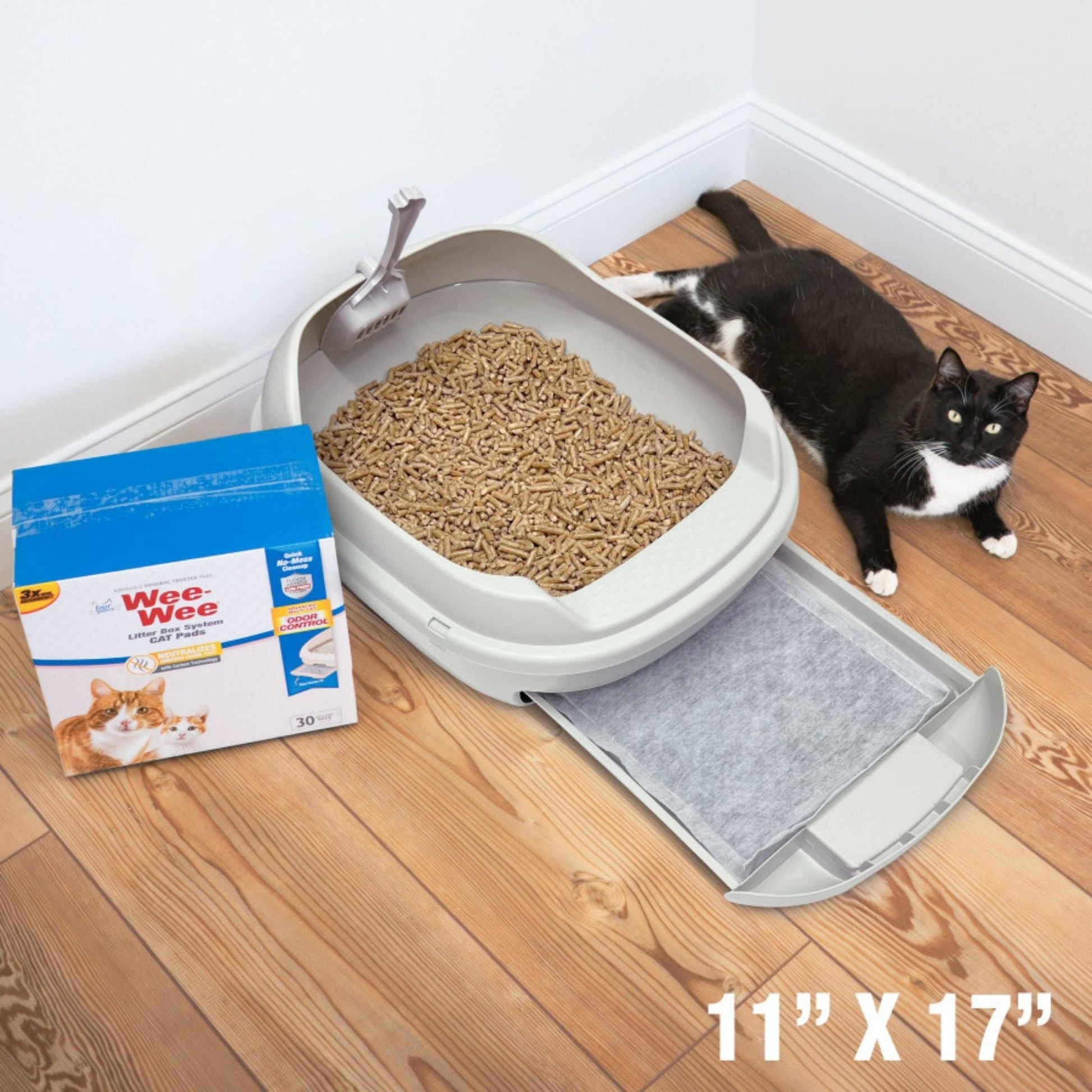 Four Paws Wee-Wee Cat Litter Box System Pads 1ea/11 in X 17 in (30 ct)