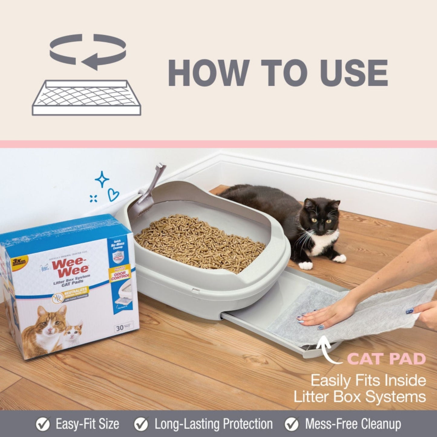 Four Paws Wee-Wee Cat Litter Box System Pads 1ea/11 in X 17 in (30 ct)