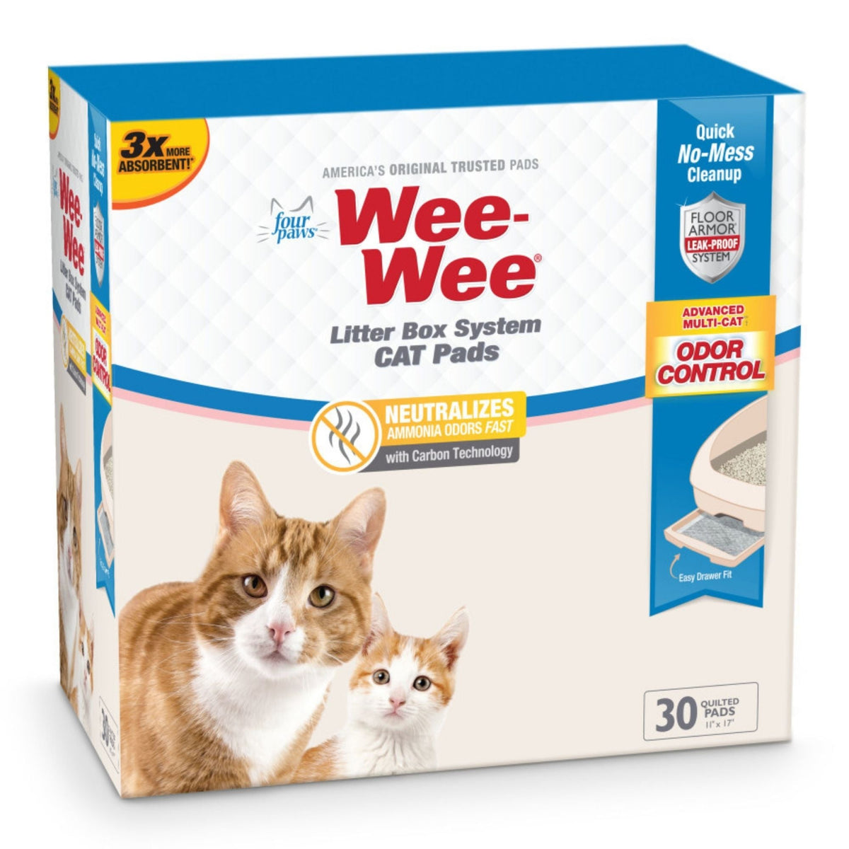 Four Paws Wee-Wee Cat Litter Box System Pads 1ea/11 in X 17 in (30 ct)