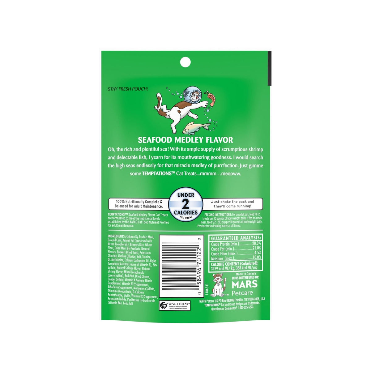 Temptations Classics Crunchy & Soft Adult Cat Treats Seafood Medley 1ea/3oz.