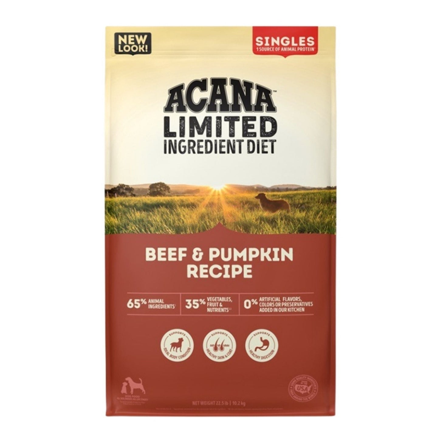 Acana Dog Grain Free Singles Beef & Pumpkin Recipe 22.5Lbs