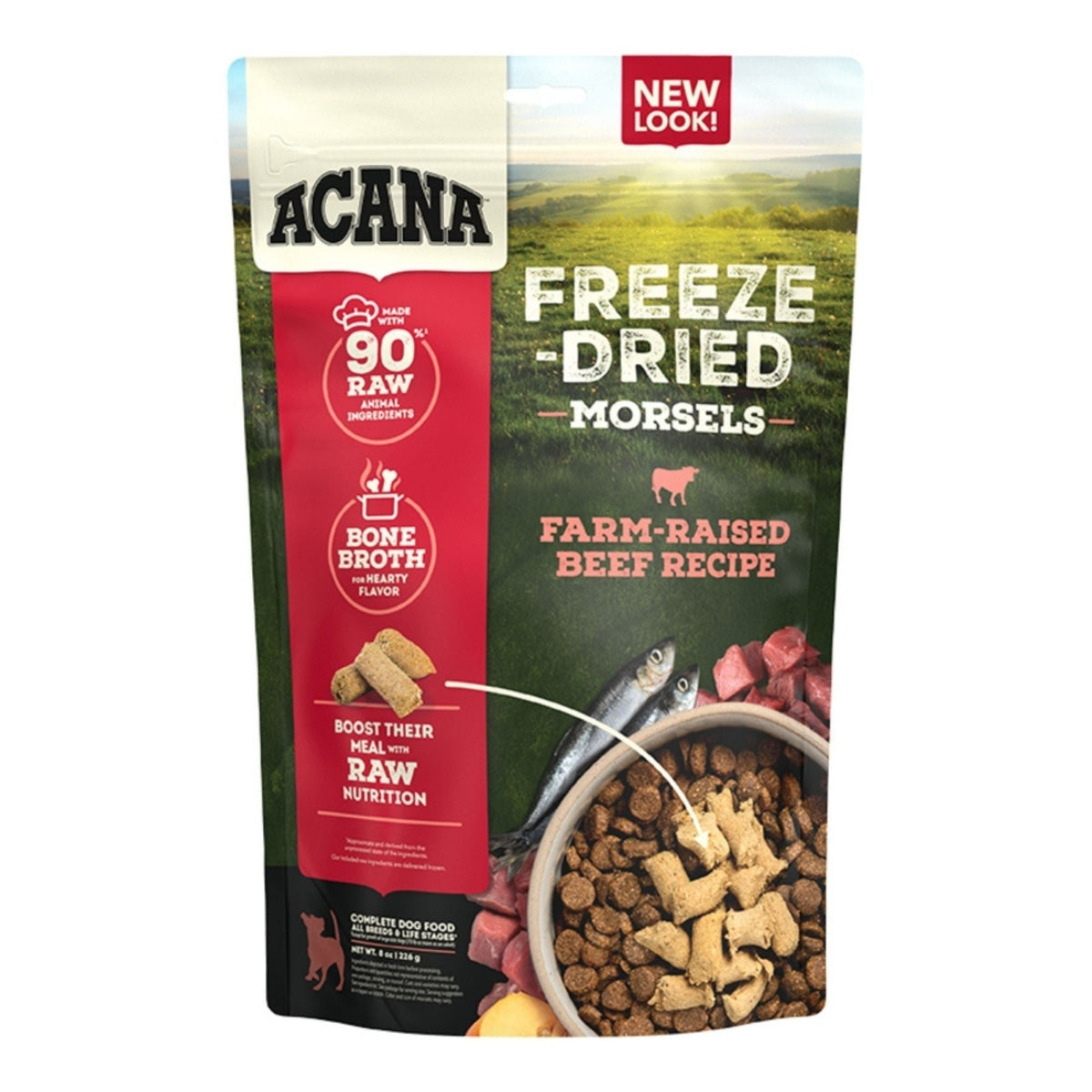 Acana Dog Grain Free Freeze-Dried Morsels Ranch Raised Beef Recipe 8oz.
