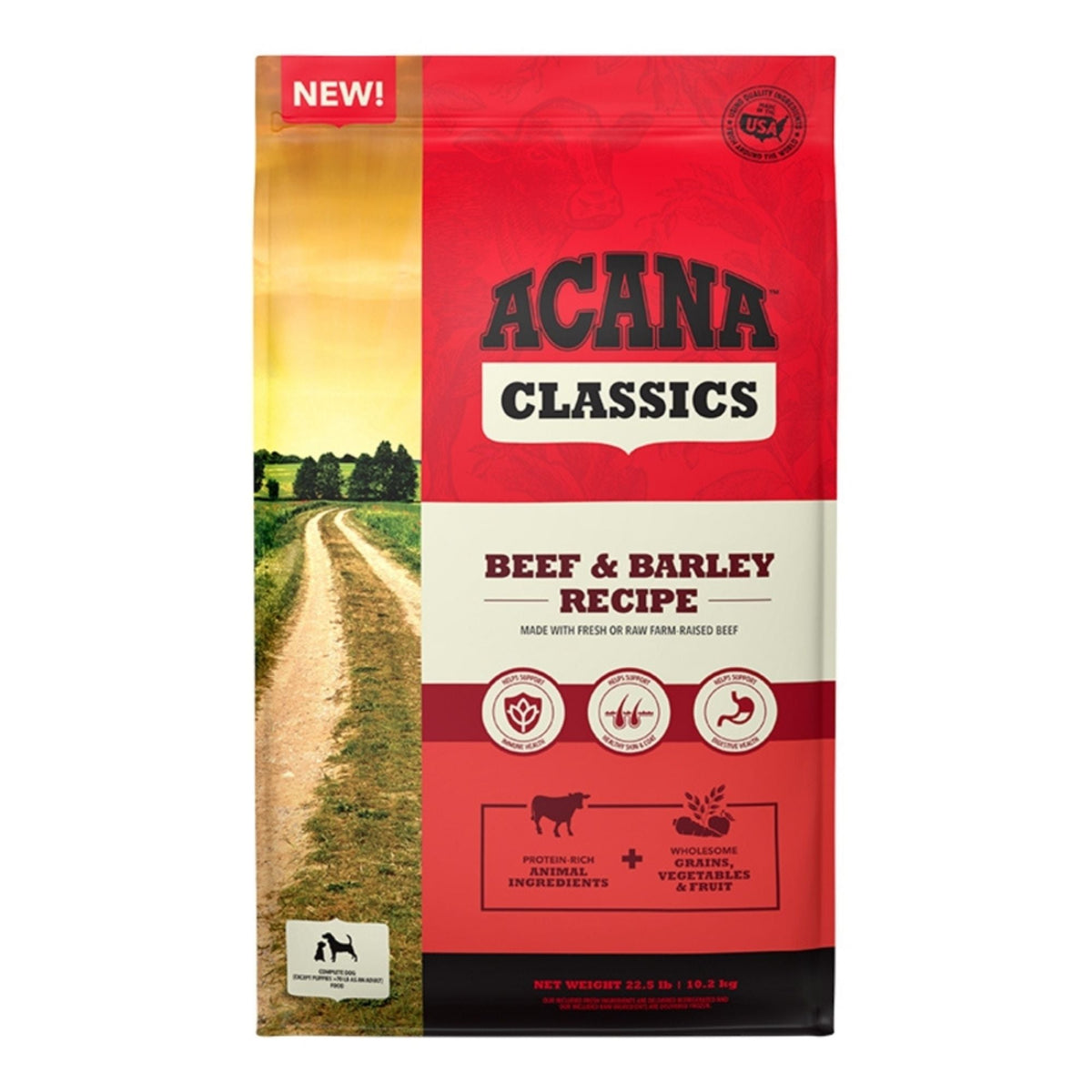 Acana Dog Classics Beef & Barley Recipe 22.5Lbs