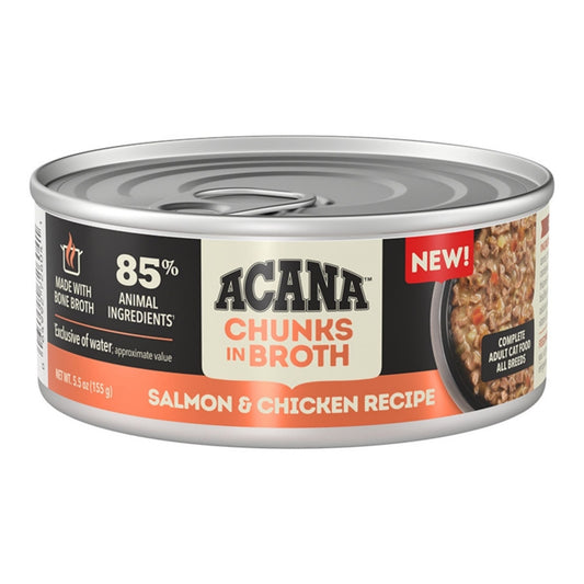 Acana Cat Grain Free Chunks In Broth Salmon & Chicken Recipe 5.5oz. (Case of 12)