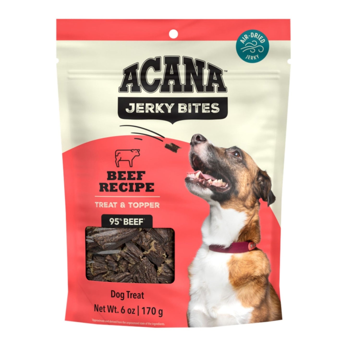 Acana Dog Grain Free Jerky Bites Beef Recipe 6oz.