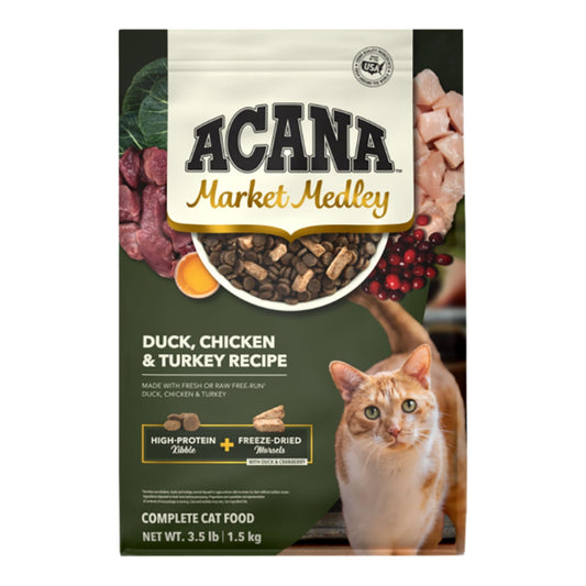 Acana Cat Market Medley Grain Free Poultry + Freeze-Dried Duck Morsels 3.5Lbs
