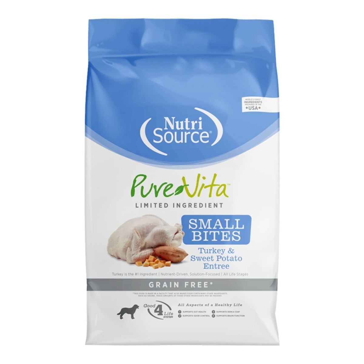 Pure Vita Dog Small Bites Grain Free Turkey & Sweet Potato 12Lbs