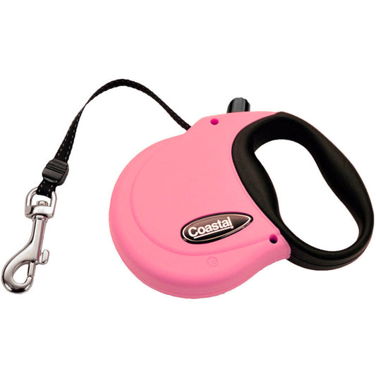 Coastal Retractable Dog Leash Pink, 1ea/12 ft, XS