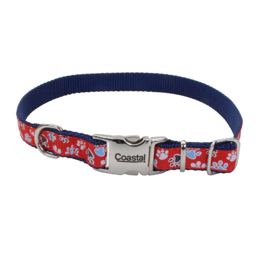 Ribbon Adjustable Nylon Dog Collar with Metal Buckle