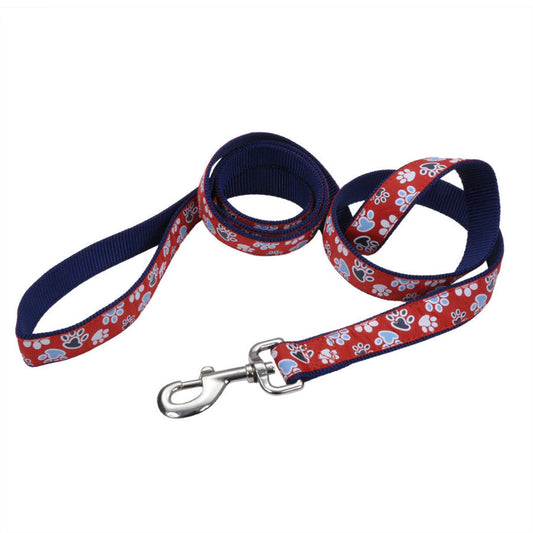 Ribbon Nylon Dog Leash Red