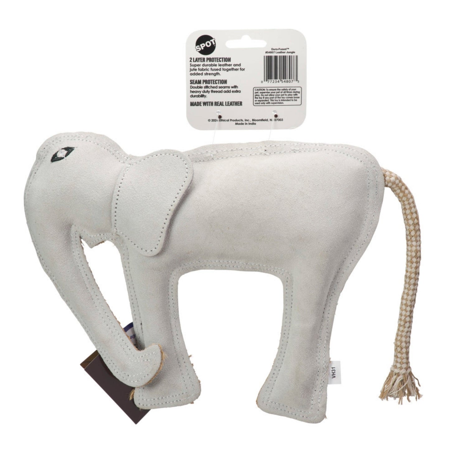 Spot Dura-fuse Leather Jungle Dog Toy Assorted, 1ea/11 in