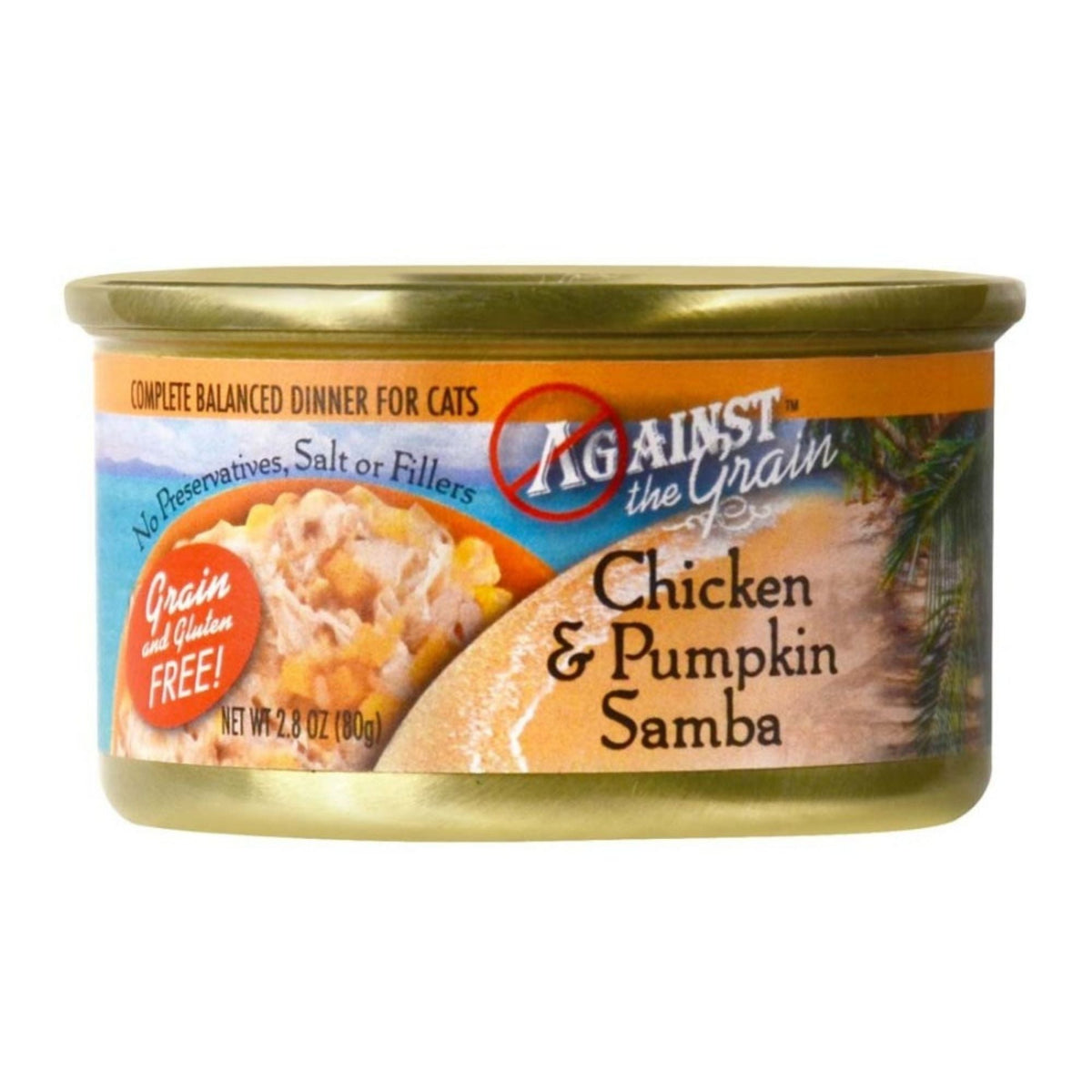 Against the Grain Chicken & Pumpkin Samba Dinner Wet Cat Food 2.8oz. (Case of 24)