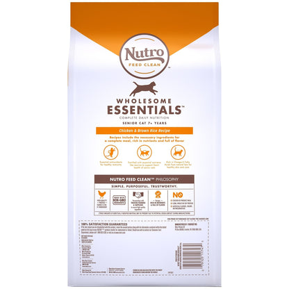 Nutro Products Wholesome Essentials Healthy Weight Indoor Senior Dry Cat Food Chicken & Brown Rice 1ea/3 lb