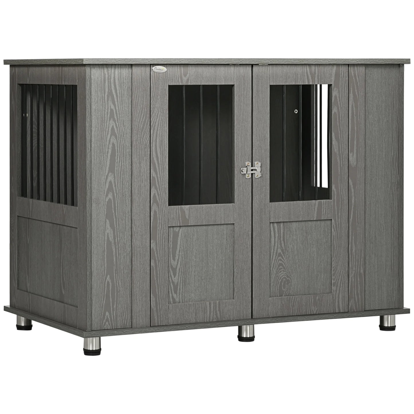 Dog Crate, Pet Cage Kennel, W/ Wooden Top, Windows, for XL Dogs