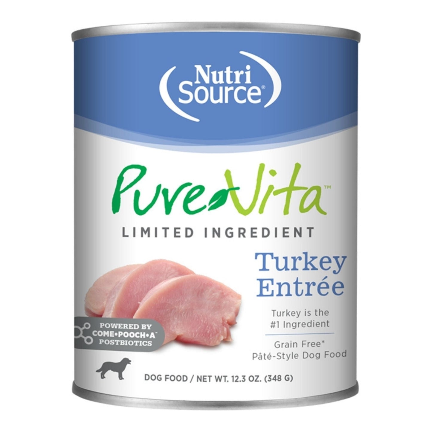 Pure Vita Dog Grain Free Turkey Entree 12.3oz. (Case of 12)