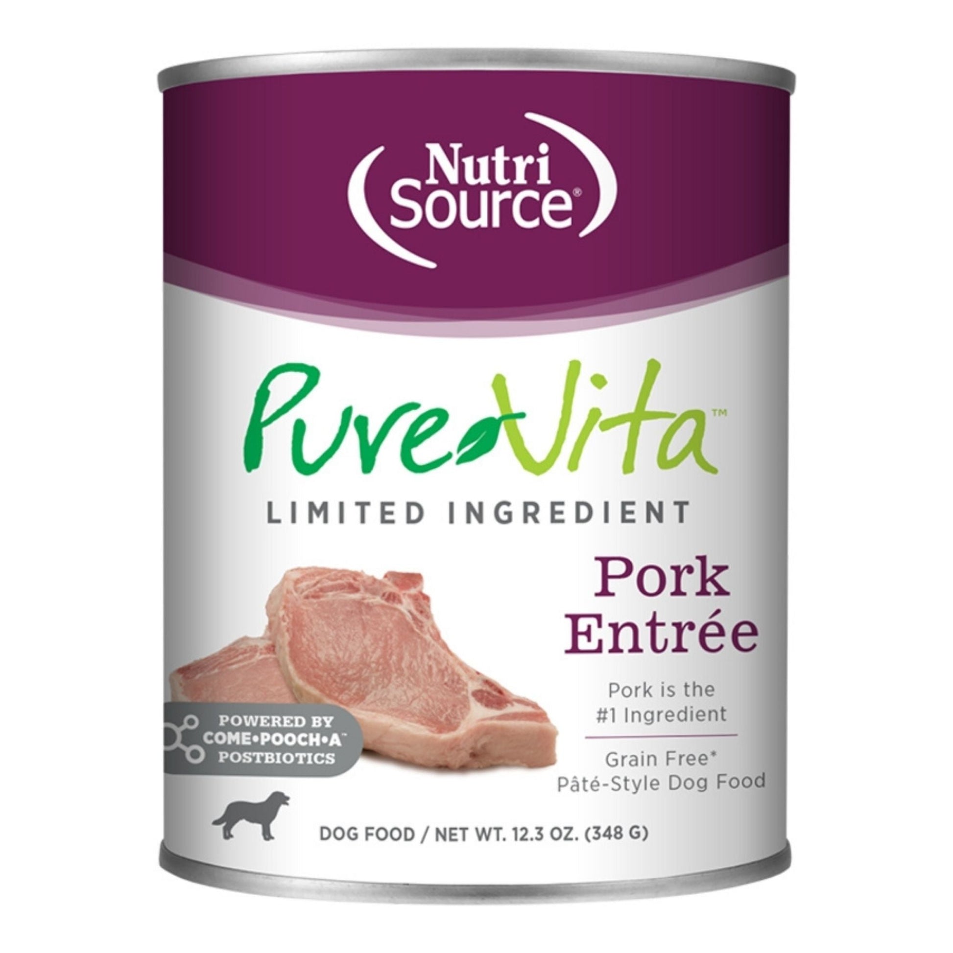 Pure Vita Dog Grain Free Pork Entree 12.3oz. (Case of 12)