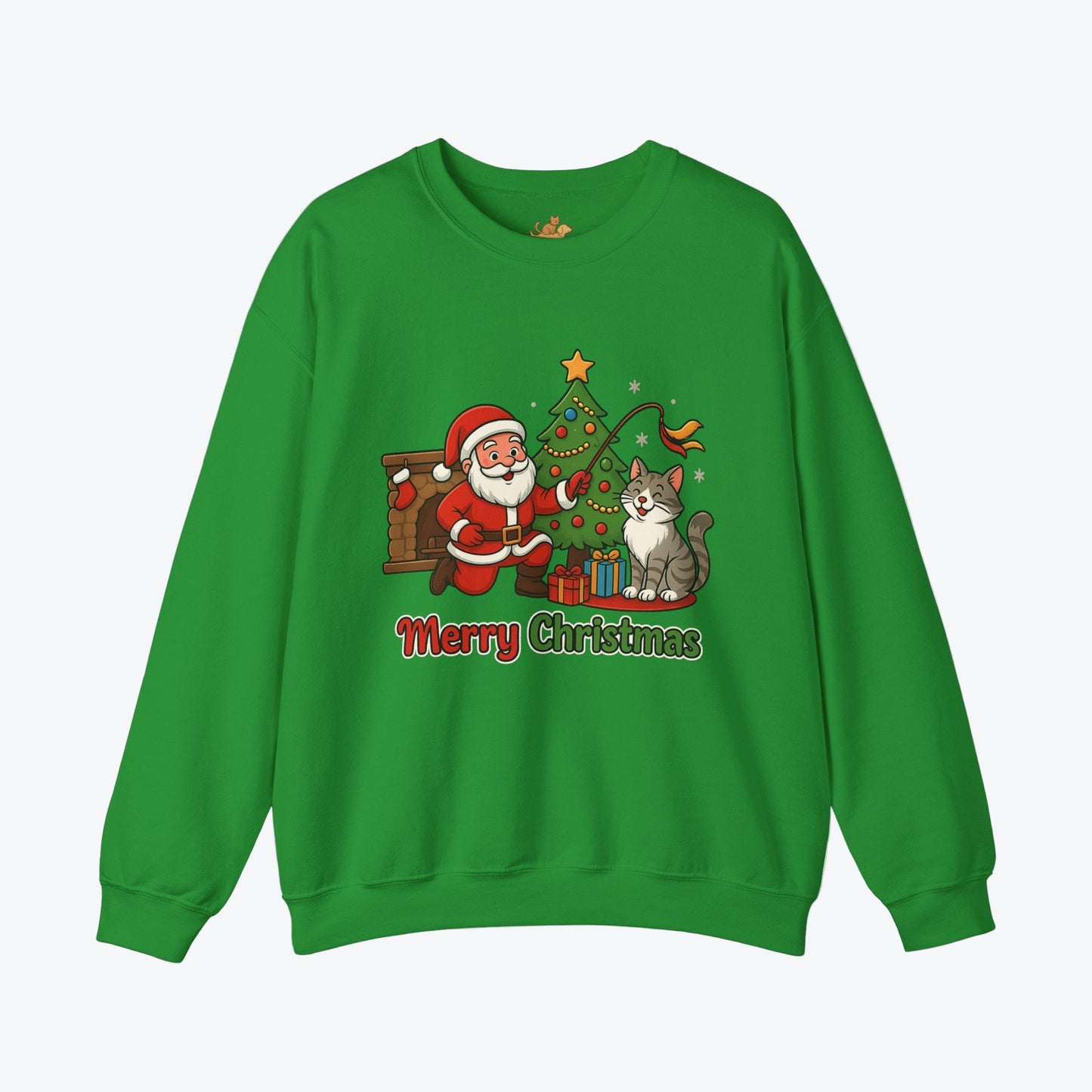 Merry Christmas Santa & Cat Holiday Crewneck