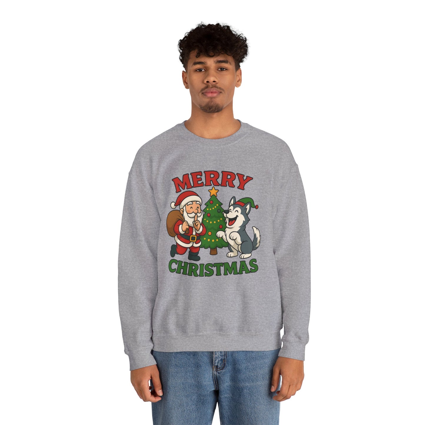 Santa & Husky Holiday Crewneck