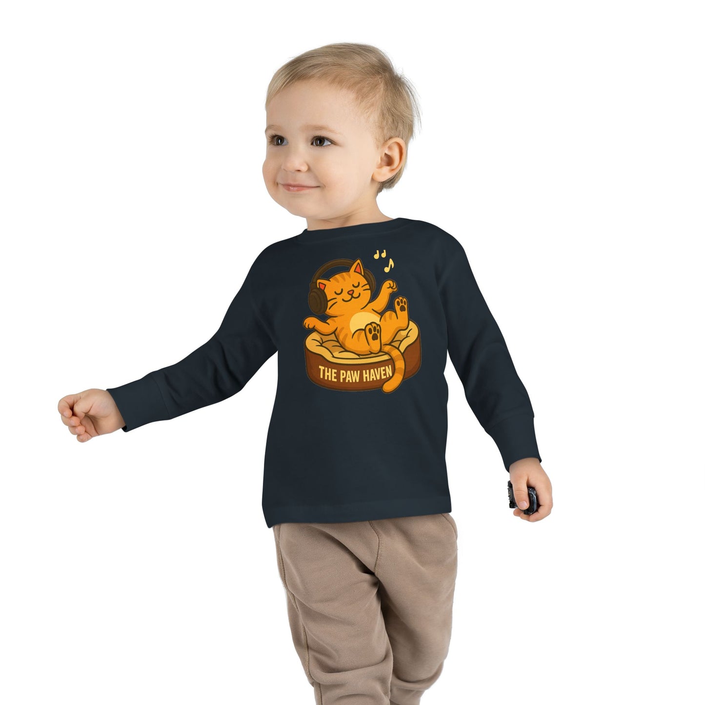 Jamming Cat Toddler Long Sleeve Tee