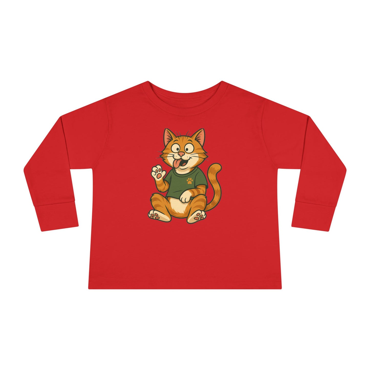 Goofy Cat Toddler Long Sleeve Tee