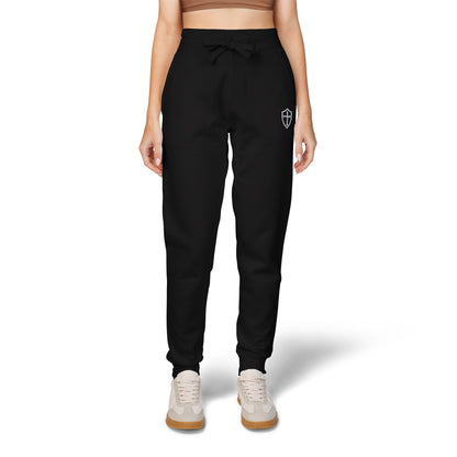 Cross Shield Fleece Sweatpants with Embroidered Design