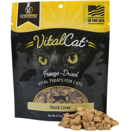 Vital Essentials Cat Freeze Dried Treat Duck Liver .9oz.