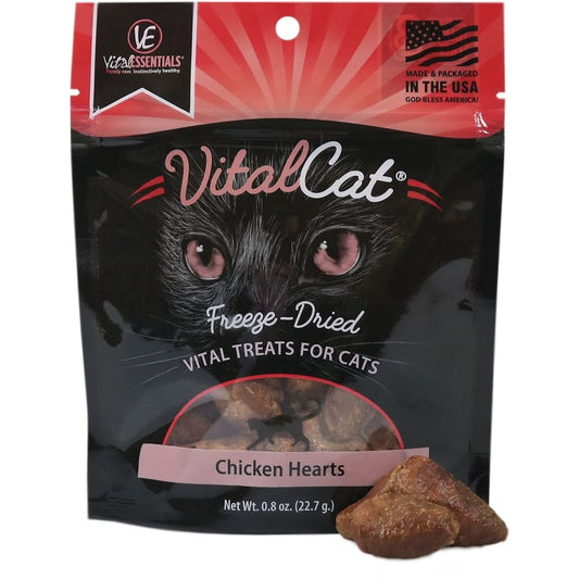 Vital Essentials Cat Freeze Dried Chicken Hearts .8oz.