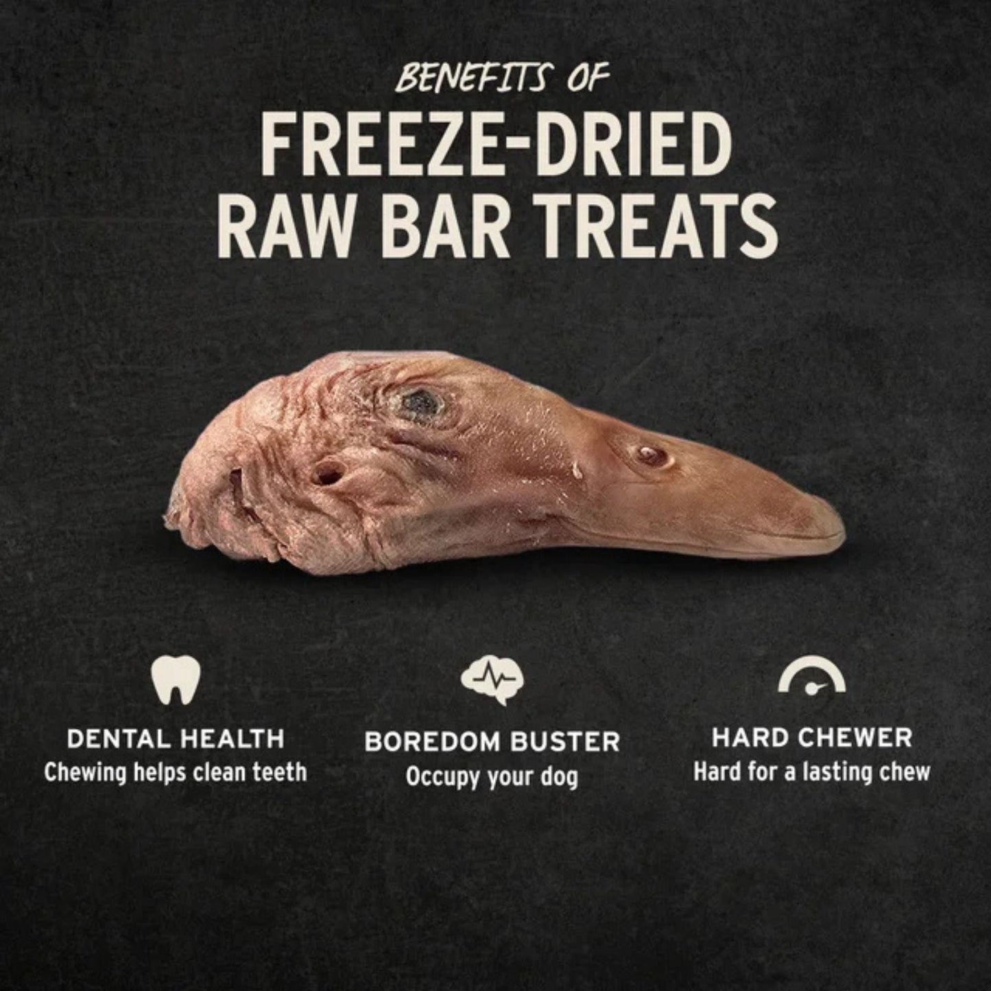 Vital Essentials Dog Raw Bar Freeze-Dried Raw Duck Head Treat 1oz. - (Case of 38)