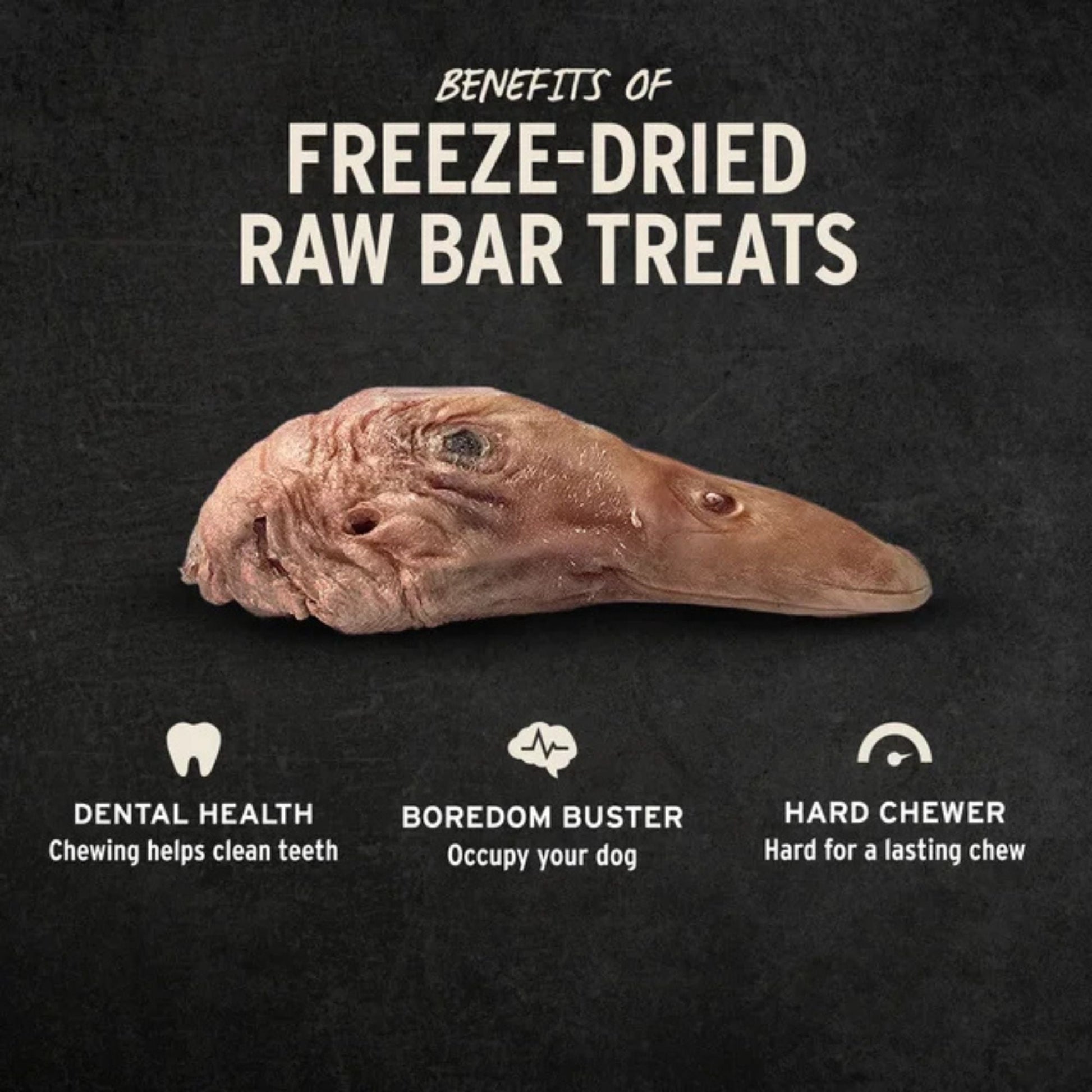 Vital Essentials Dog Raw Bar Freeze-Dried Raw Duck Head Treat 1oz. - (Case of 38)