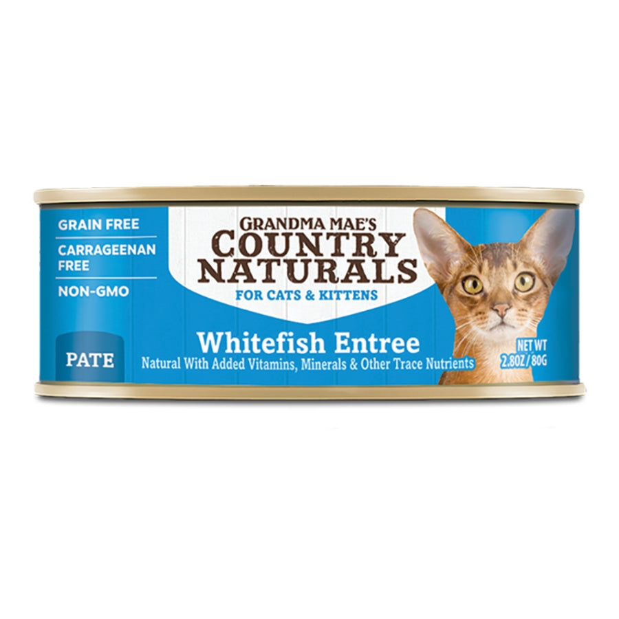 Grandma Mae's Country Naturals Grain Free Pate Wet Cat & Kitten Food Whitefish 2.8oz 24pk