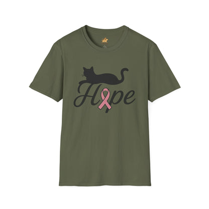 Hope Cat Breast Cancer Awareness T-Shirt