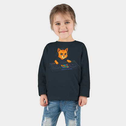 DJ Cat Toddler Long Sleeve Tee