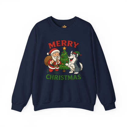 Santa & Husky Holiday Crewneck