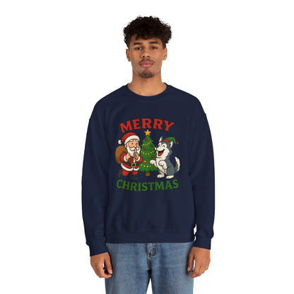 Santa & Husky Holiday Crewneck