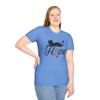 Hope Cat Breast Cancer Awareness T-Shirt