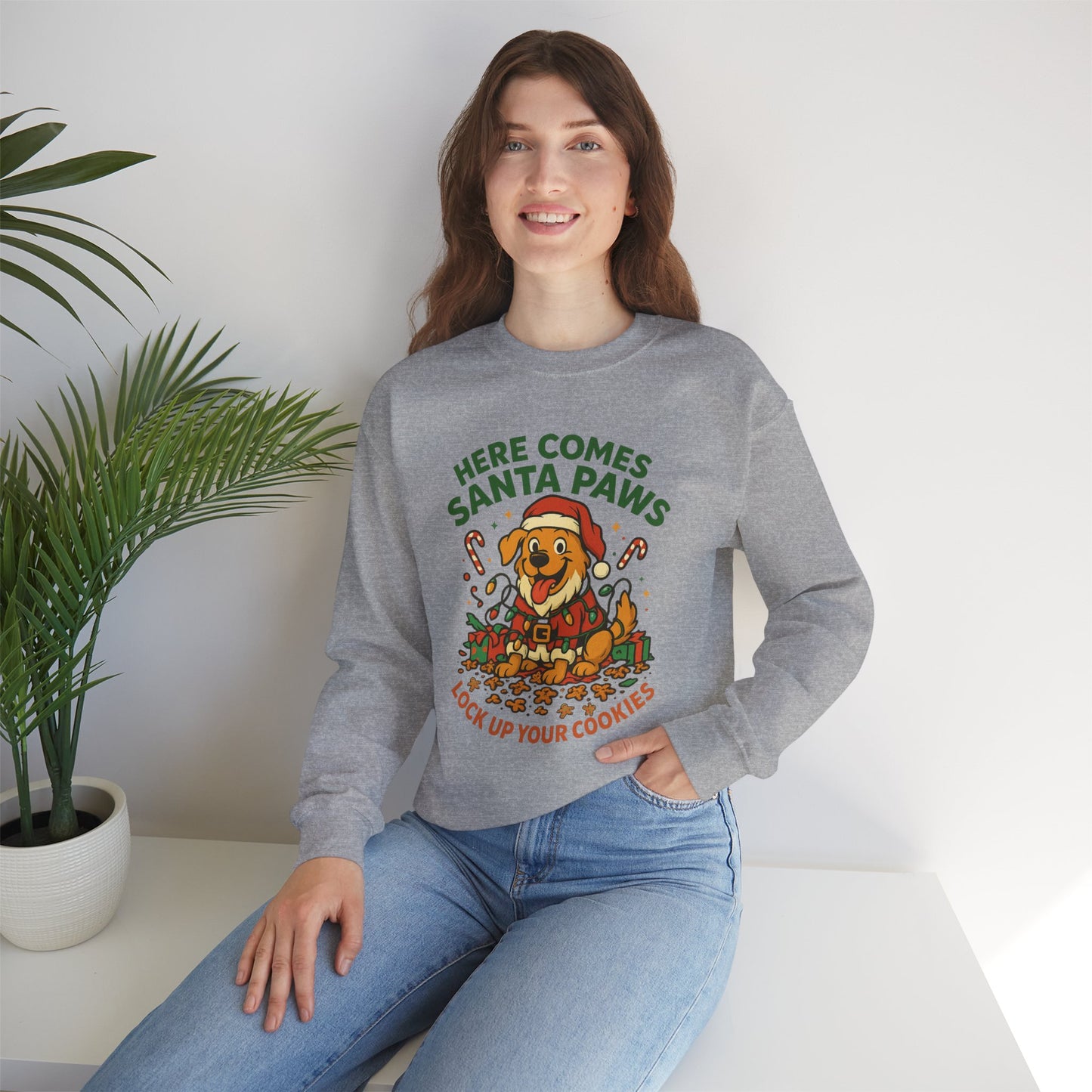 Here Comes Santa Paws Holiday Crewneck