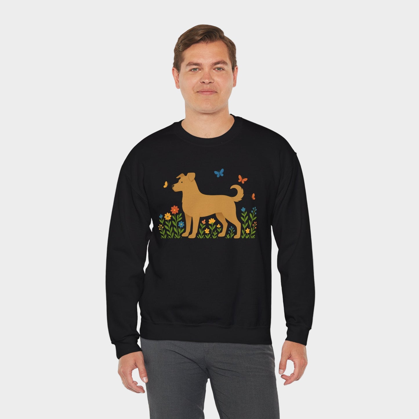 Dog Lover's Floral Crewneck Sweatshirt