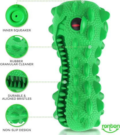 Cat Toothbrush - Durable Hard Rubber Cat Dental Care, Interactive Toothbrush Chew Toy (1 Pack Dino)