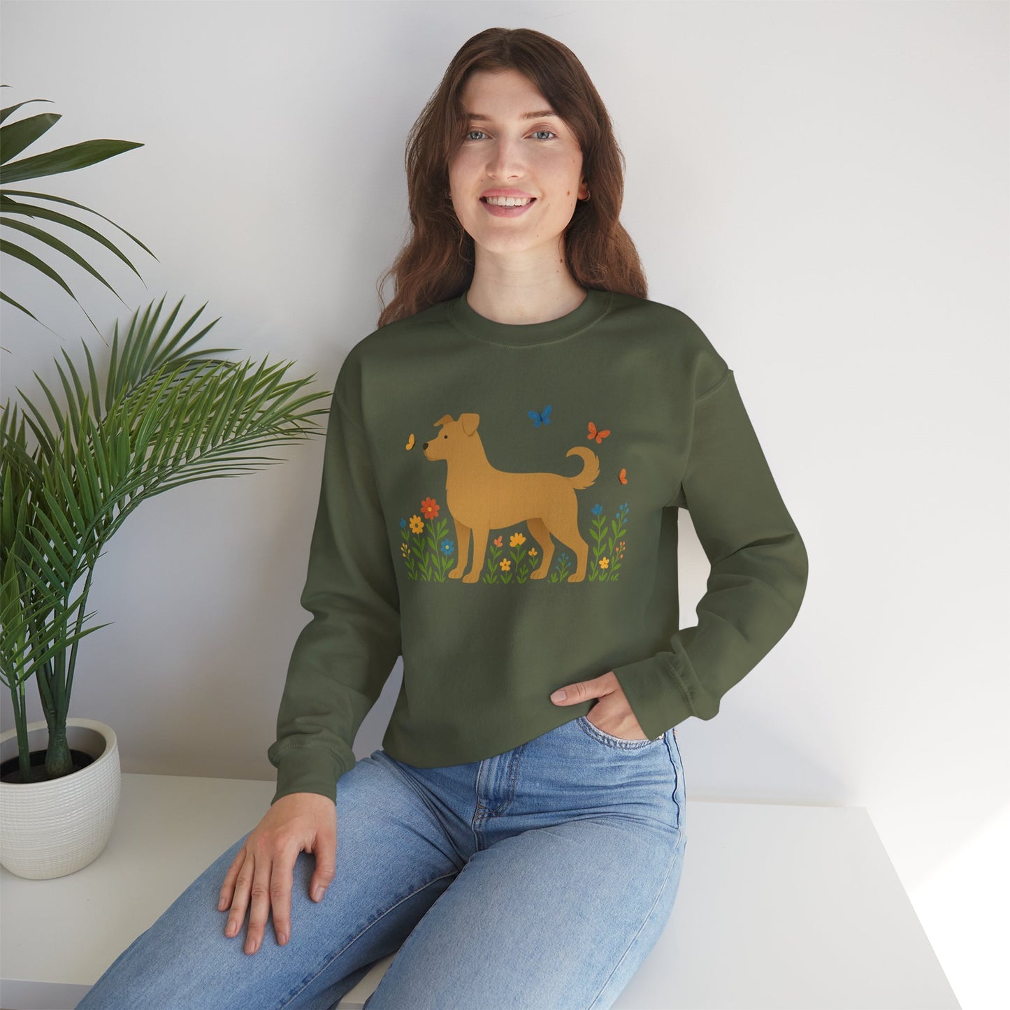 Dog Lover's Floral Crewneck Sweatshirt