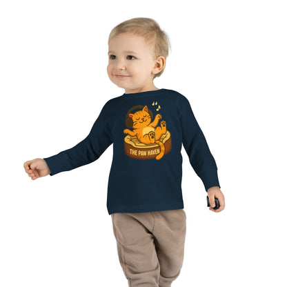 Jamming Cat Toddler Long Sleeve Tee