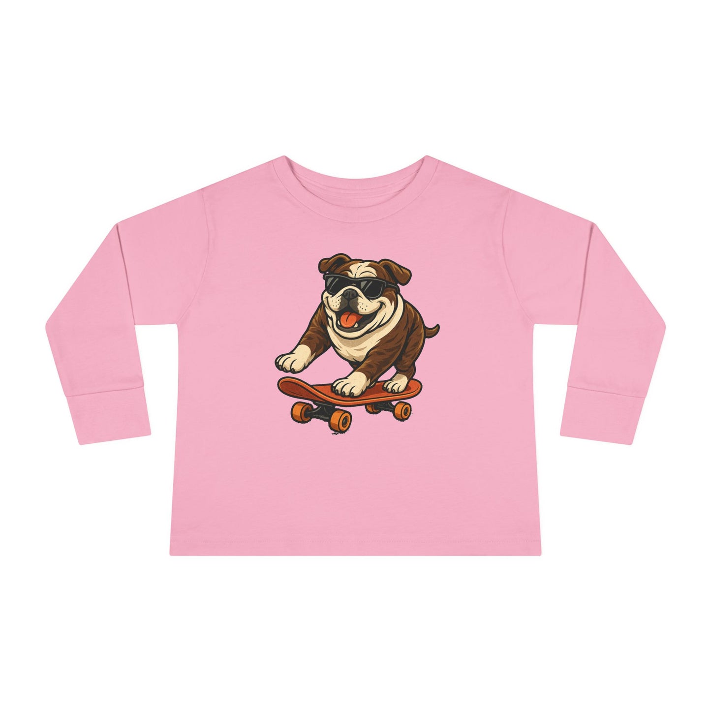 Skateboarding Dog Toddler Long Sleeve Tee