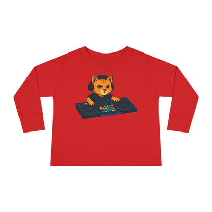 DJ Cat Toddler Long Sleeve Tee