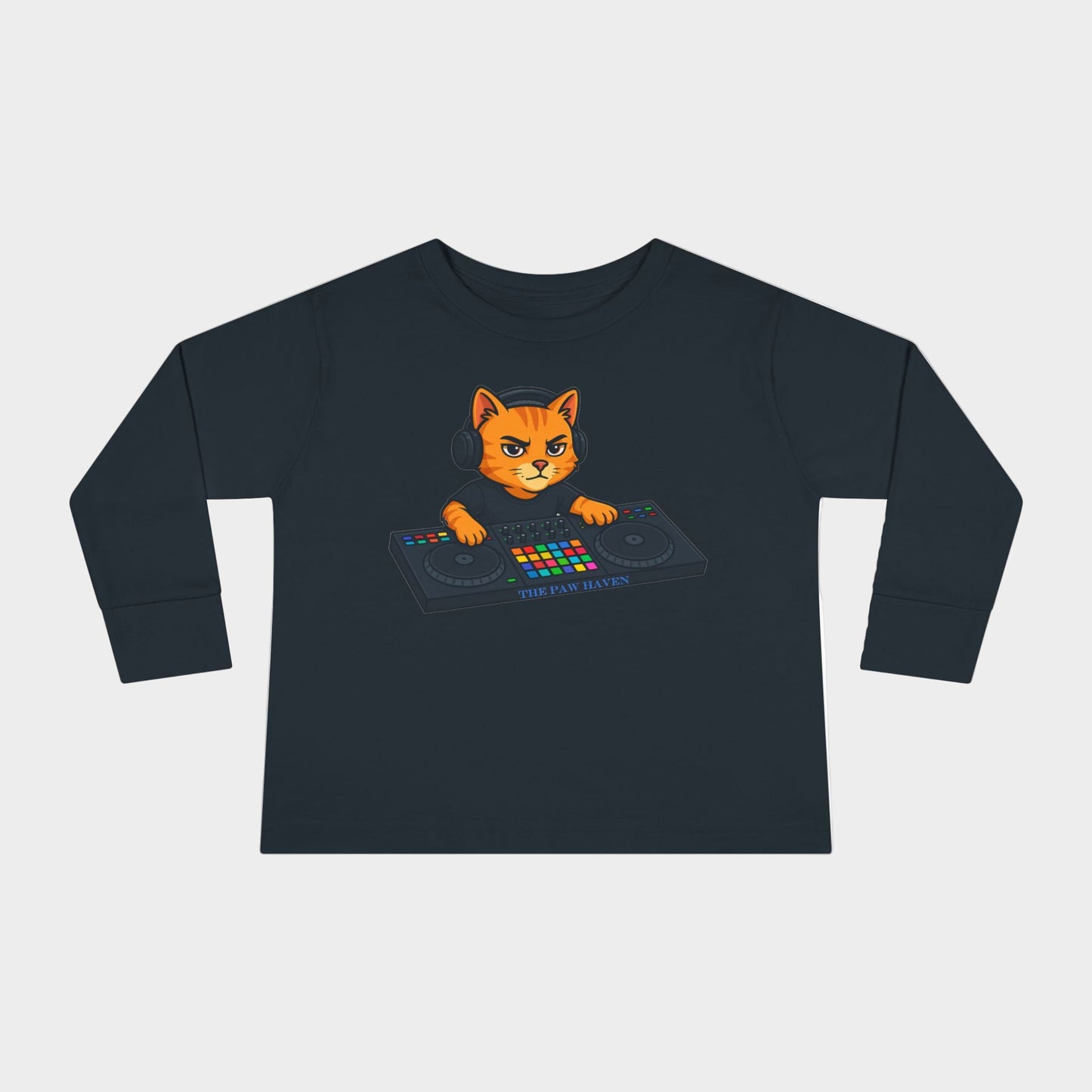 DJ Cat Toddler Long Sleeve Tee