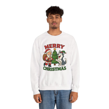 Santa & Husky Holiday Crewneck