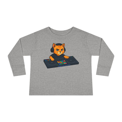 DJ Cat Toddler Long Sleeve Tee