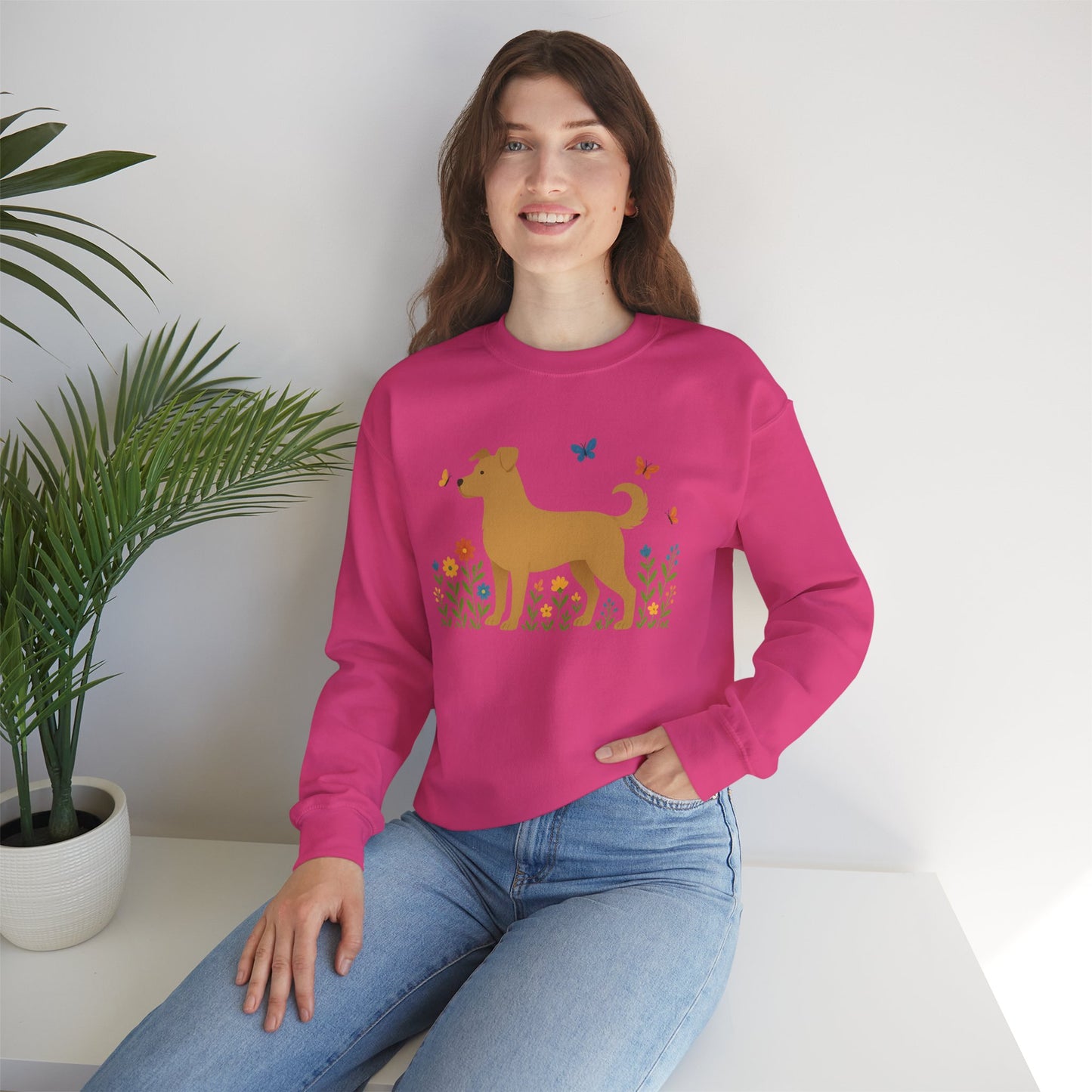 Dog Lover's Floral Crewneck Sweatshirt
