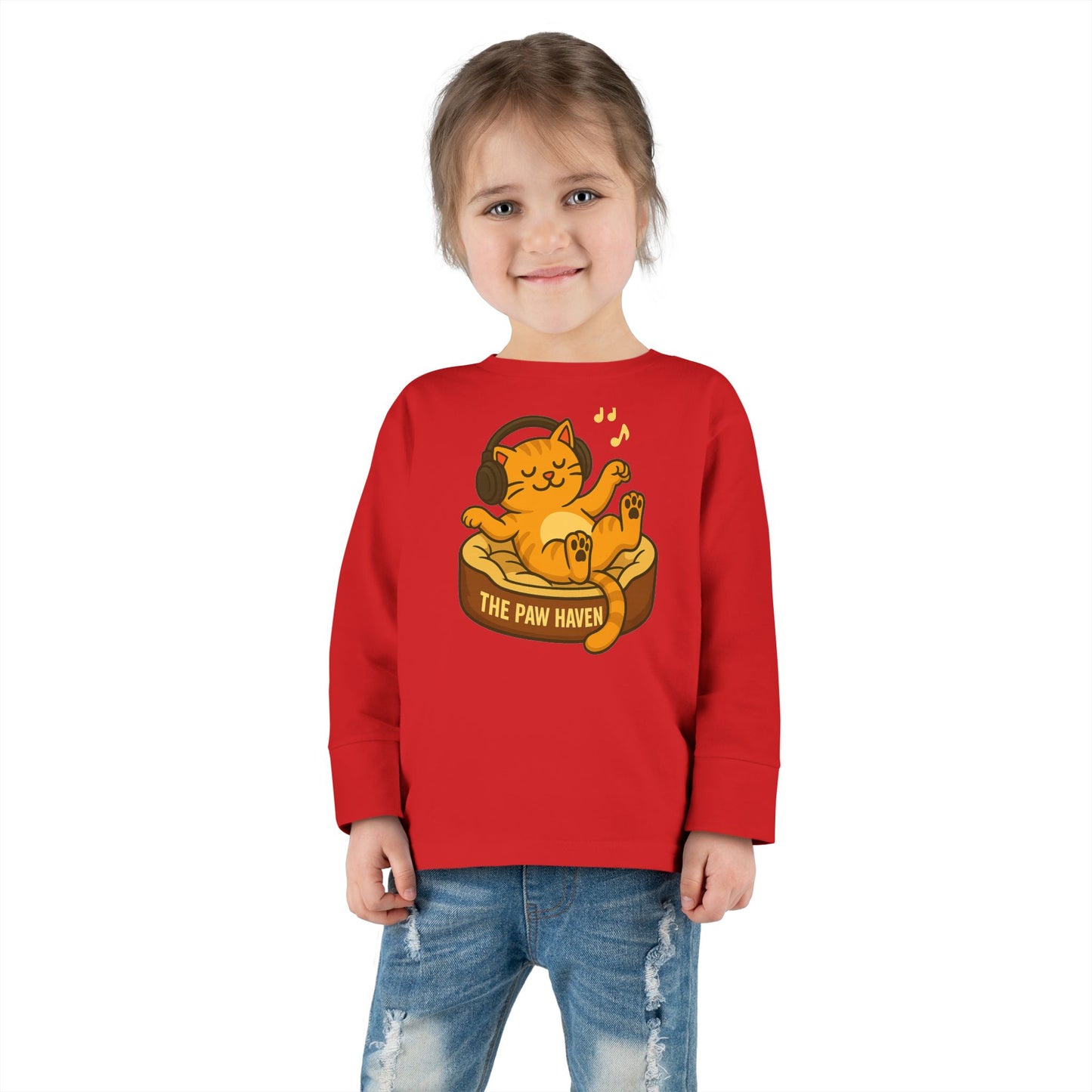 Jamming Cat Toddler Long Sleeve Tee